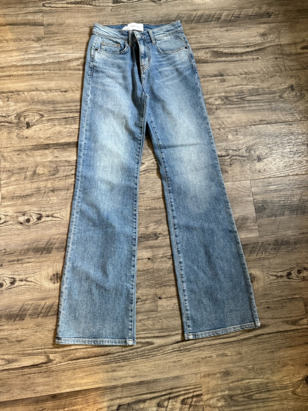 Current/Elliott Light Wash Wide-Leg Jeans